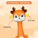 A rattle with a teether "deer", color orange