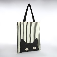 Bag Schoper without fastening, from textiles, beige color