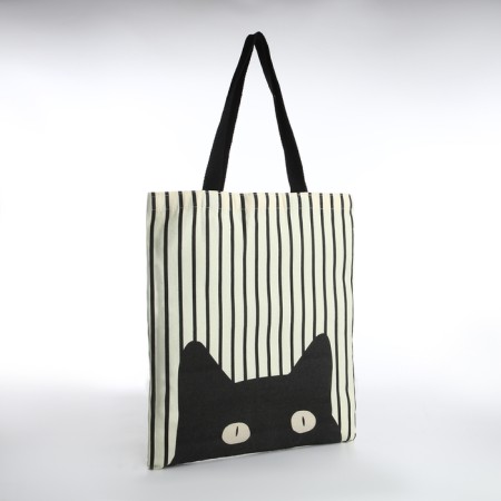 Bag Schoper without fastening, from textiles, beige color