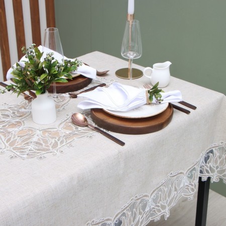 The tablecloth is “openwork”, 150 x 220 ± 5 cm, p/e-1