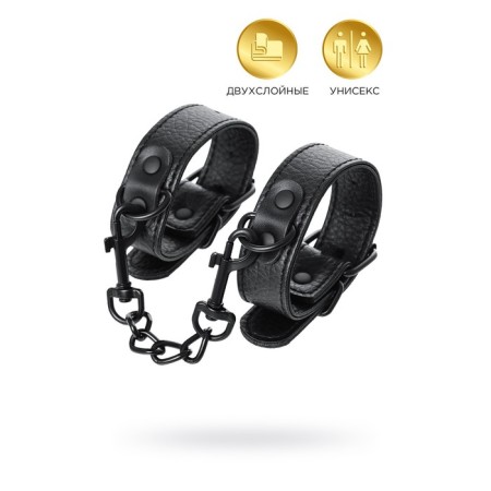 Toyfa Theater, black handcuffs, PU skin, 26.5 cm-5