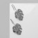 Monster metal earrings elongated, silver color