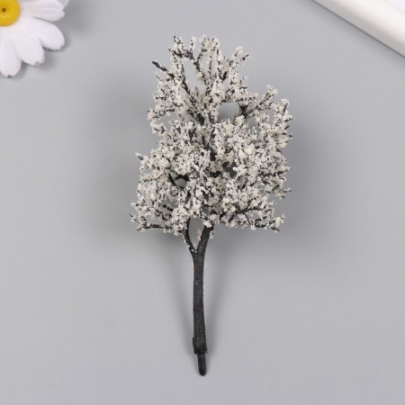 Artificial plant for creativity plastic "Snow tree" 12 cm