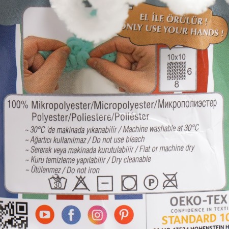 Yarn "Puffy Fine" 100% micropoliester 14.5m/100g (55 white)-3