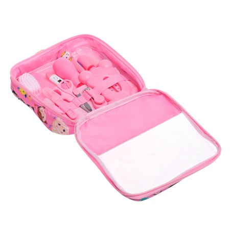 A hygienic set for the care of the newborn, 13 objects, pink color-15