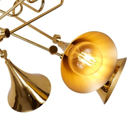 Suspended chandelier Mantra Jazz, E27, 5x20W, 600 mm, gold color-2