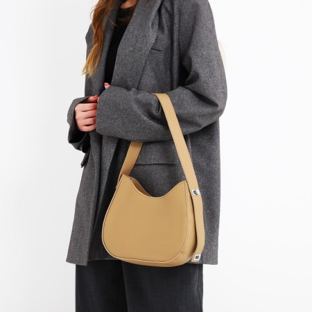 Women's bag on one shoulder, on lightning, beige color-8