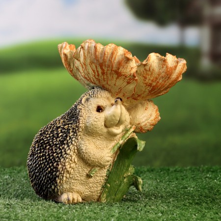 Garden figure - "Hedgehog with flower" 16cm-1