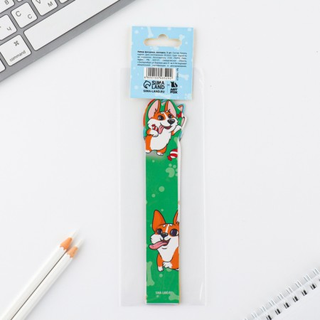 A set of cardboard figured bookmarks, 5 pcs "Corgi"-5