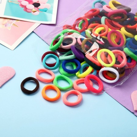 Hair elastic band "Mahrushka Sport" (set 100 pcs) 2.5 cm, mix