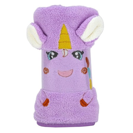 Terry towel "Unicorn", 330 g, size 70x140 cm, lilac color