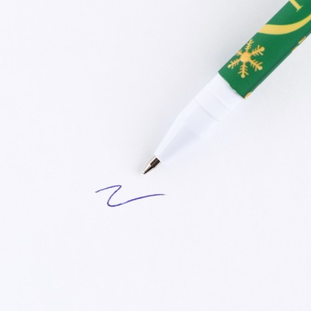 Pen with a cap software “Happy New Year”, plastic, blue paste, 0.7 mm-2