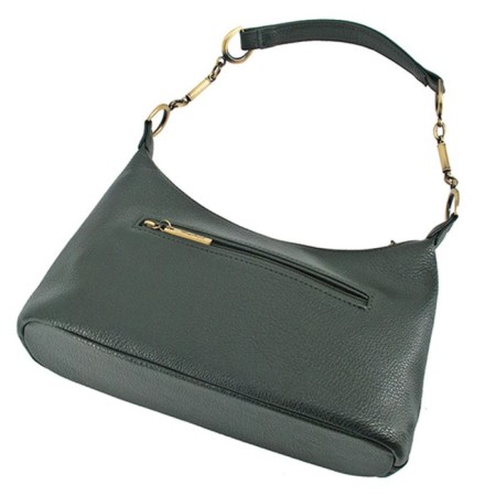 Women's bag B2809-04110, dark green color, artificial leather, 27x9x16 cm-2