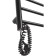 Electric towel Domoterm 109-6, 400x600 mm, left, black matte