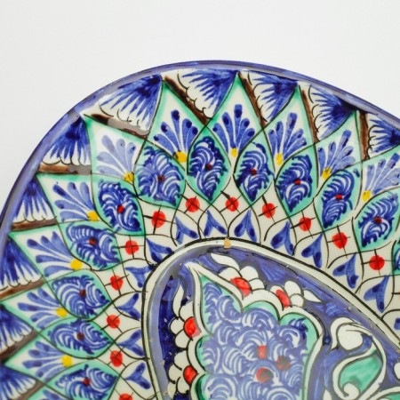 Hollowman Rishtan ceramics "Patterns", 34 cm, multi -colored, oval-10
