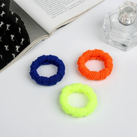 Hair elastic band "Mahrushka Sport" (set of 3 pcs) Diagonal pattern, 4 cm-1