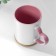 Sublimation mug with a figured hand "Heart" pink inside and pen standard 320ml