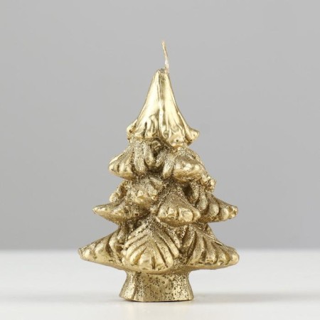 New Year's candle "Christmas tree on the stump", 7 cm, golden-1