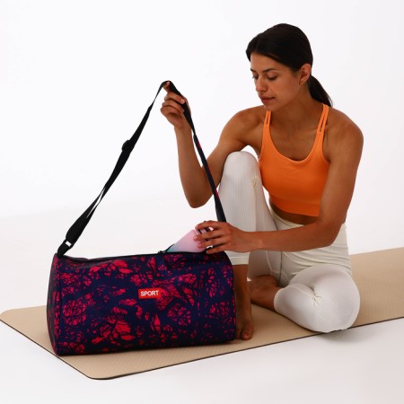Sports bag, textura, average size, blue/pink color-9