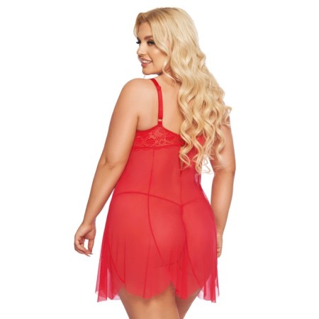 Night shirt and thongs Softline Collection Carla, Red color, XL-1