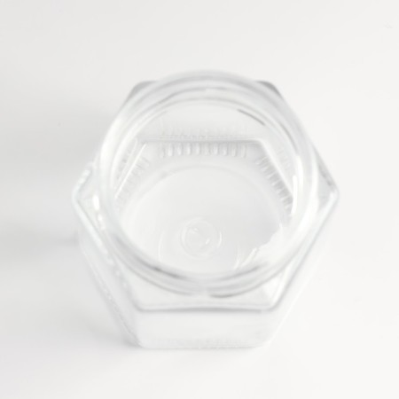 Bank for candles glass with a hexagon lid is a transparent 180 ml 6.5x6.5x8.5 cm-3