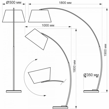 Kitilux "Archie" CL807010, 50x190 cm, 1x75W, E27, white color.-11