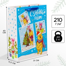 New Year. Gift package, 31x40x11.5 cm, packaging, Winnie bear cub