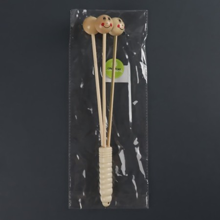 Anti -cellulite massage, 32.5 × 7 cm, 3 balls, wooden-6