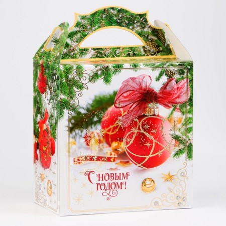 Box Gift New Year's casket "Christmas tree toys" 18.2 x 11.5 x 26 cm-2
