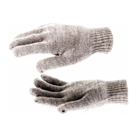 Acrylic gloves, double + double cuff, brown, Sibrtekh