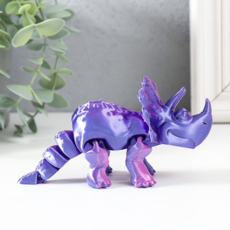 Souvenir-Antistress "Triceratops Terenty" 13.5x3.5x7.5 cm, lilac-4