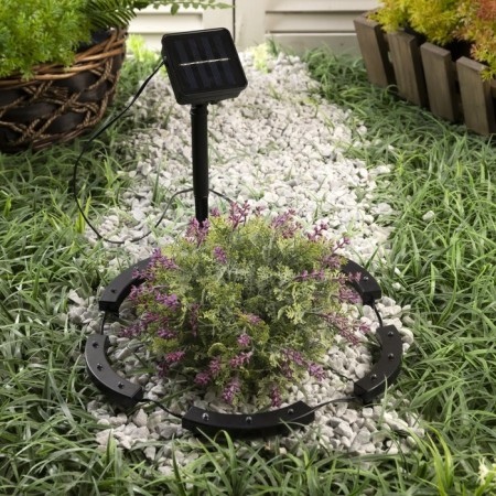 Garden lamp on the sunny battery "Hoop", 15 LED, glow white glow-1