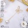 Bulavka "Butterfly" voluminous, 8.5cm, white color in gold