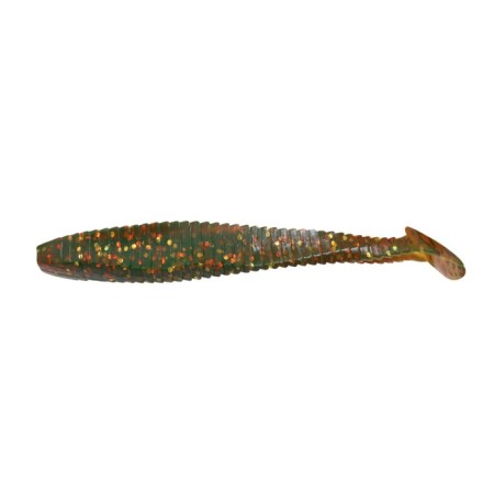 The Yaman Pro Flatter Shad vibro-heb, 12.7 cm, color #09-Motor Oil, packaging 4 pcs.