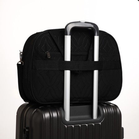 Road bag with lightning, 2 outer pockets, long belt, black color-3