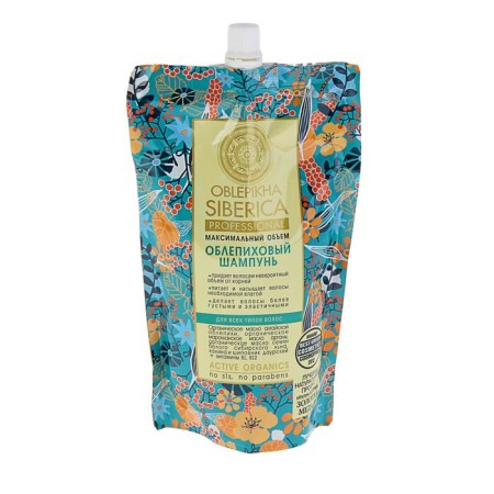 Hair shampoo Natura Siberica "sea buckthorn", maximum volume, doy-pak, 500 ml