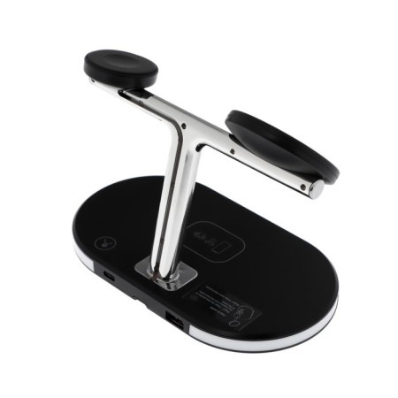 Wireless charging station 3 in 1 LCC-83, 15 W, Magsafe, with a stand, backlight, black-3