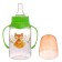 A bottle of feeding "Fox Sonya", a classic throat, with handles, 150 ml, from 0 months, color green
