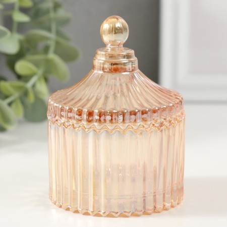 Casket glass "Corpusne and dome" Transparent caramel 6.5x6.5x8.5 cm