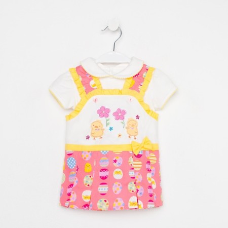 Kit for a girl, height 68/74 cm, color is pink-yellow