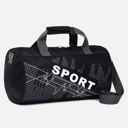 Sports bag with lightning, long belt, black color