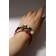 Bracelets "Demetrons" on a magnet, balls with a star, black-red color, 6 cm