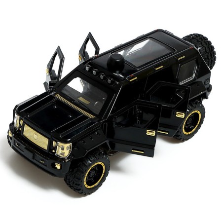 Metal jeep, 1:24, Doors, hood, trunk, inertia, black color open-6