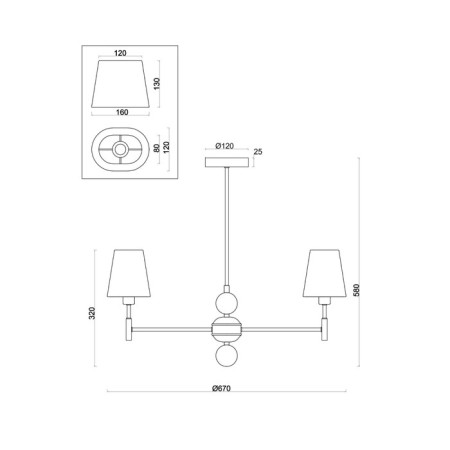 Cauces 40W, 5KHE14, 58x67 cm, nickel-1