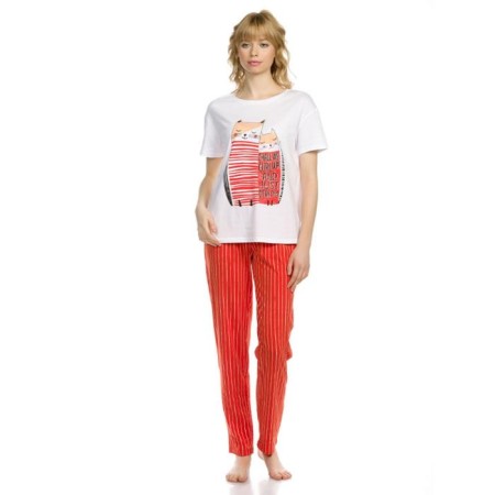 A set of T -shirt and trousers female, size XXS, white color