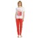 A set of T -shirt and trousers female, size XXS, white color