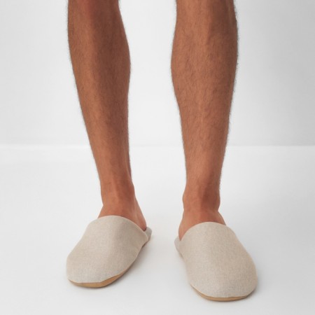 Male slippers, eco size 42-43, beige color-2