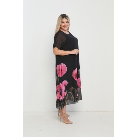 Female dress, size 58, black color-3