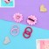 Hair Set "Ormoral" (4 elastic bands, 2 clamps 4 cm) Lace butterfly, pink