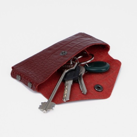 Key on the Textura button, length 15 cm, metal ring, red color-3